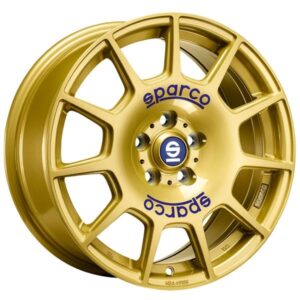 Sparco Terra Race Gold Blue Lettering 7,5x17 5x100 ET48 CB63,3 60° 610 kg W29047500B3